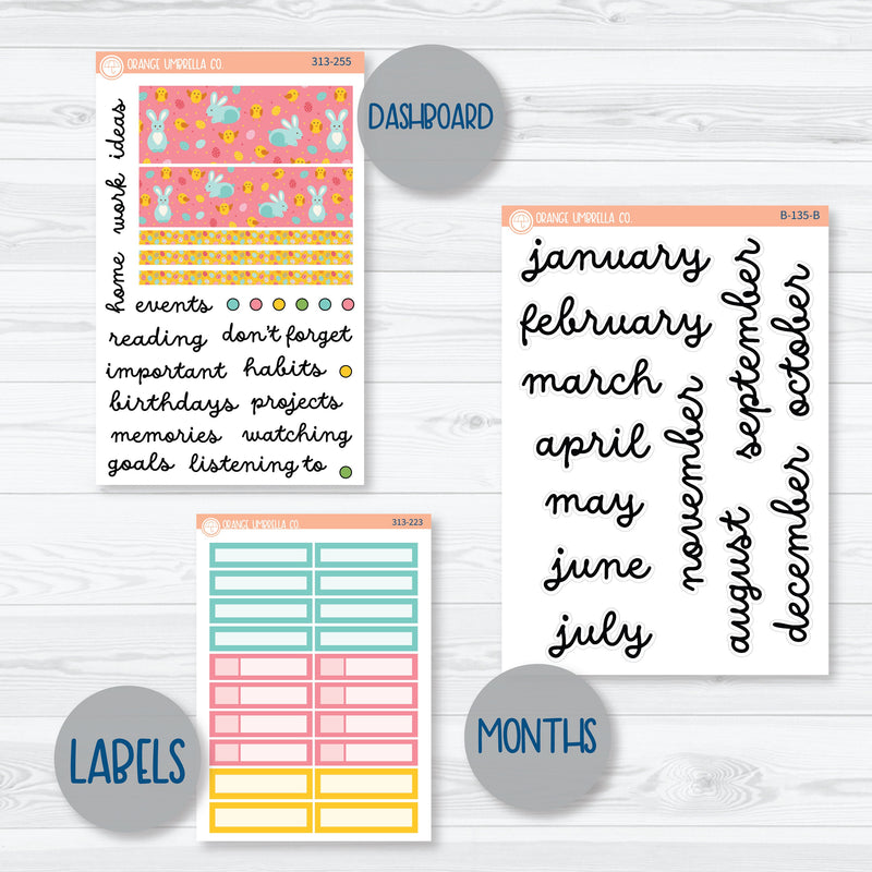 Easter 7x9 ECLP Monthly & Dashboard Planner Kit Stickers | Hatching A Plan | 313-251
