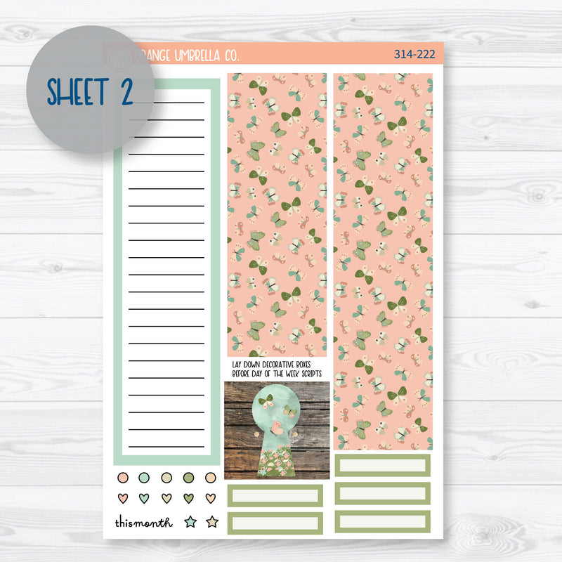 Spring Floral 7x9 Plum Monthly Planner Kit Stickers | Little Garden | 314-221