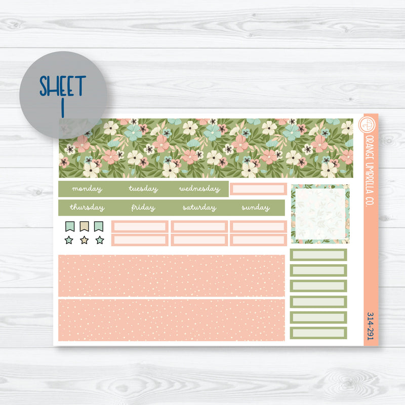Spring Floral Hobonichi Cousin Monthly Planner Kit Stickers | Little Garden | 314-291
