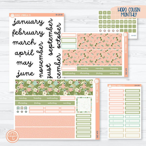 Spring Floral Hobonichi Cousin Monthly Planner Kit Stickers | Little Garden | 314-291
