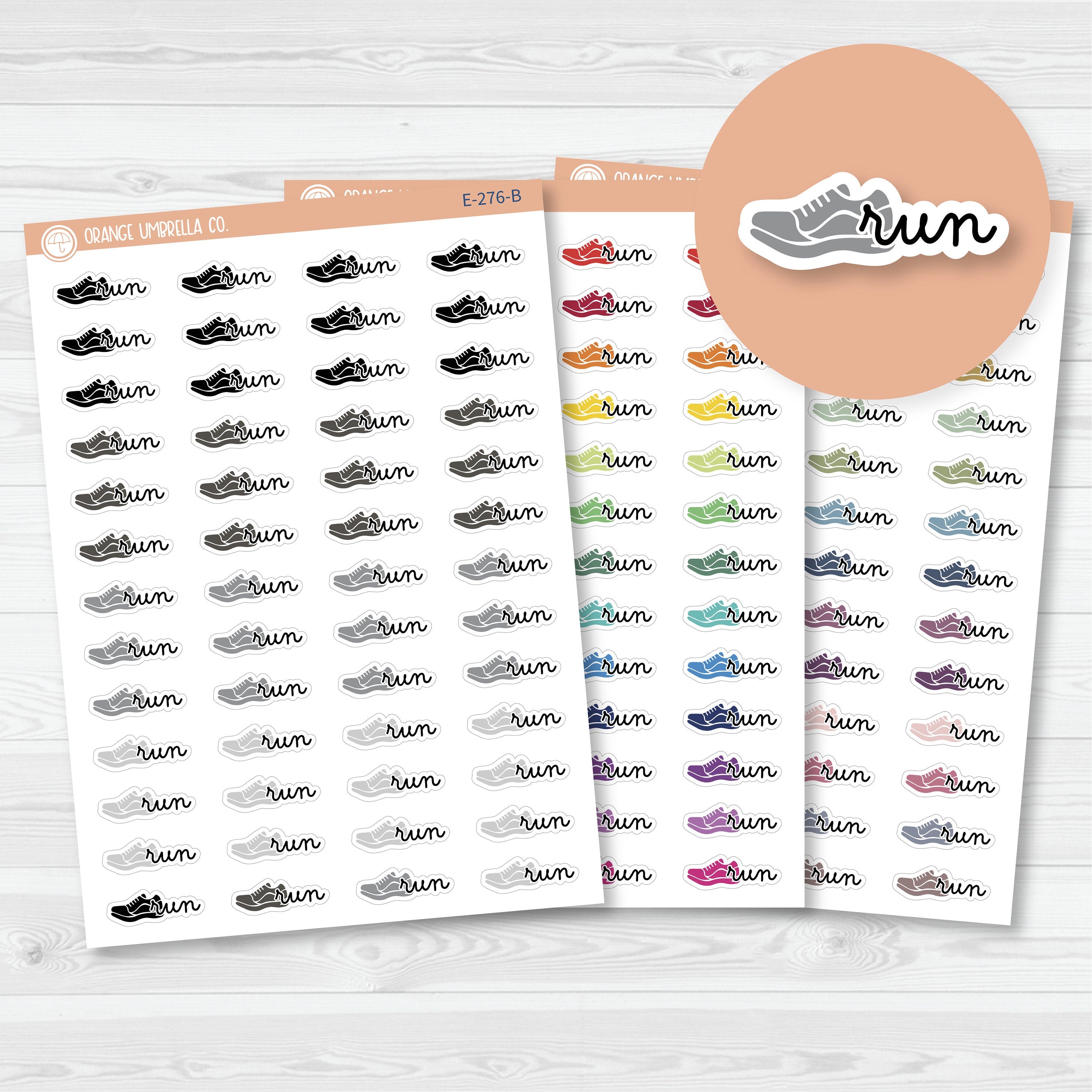 Run Event Labels | Exercise Icon Script Planner Stickers | F16 | E-276