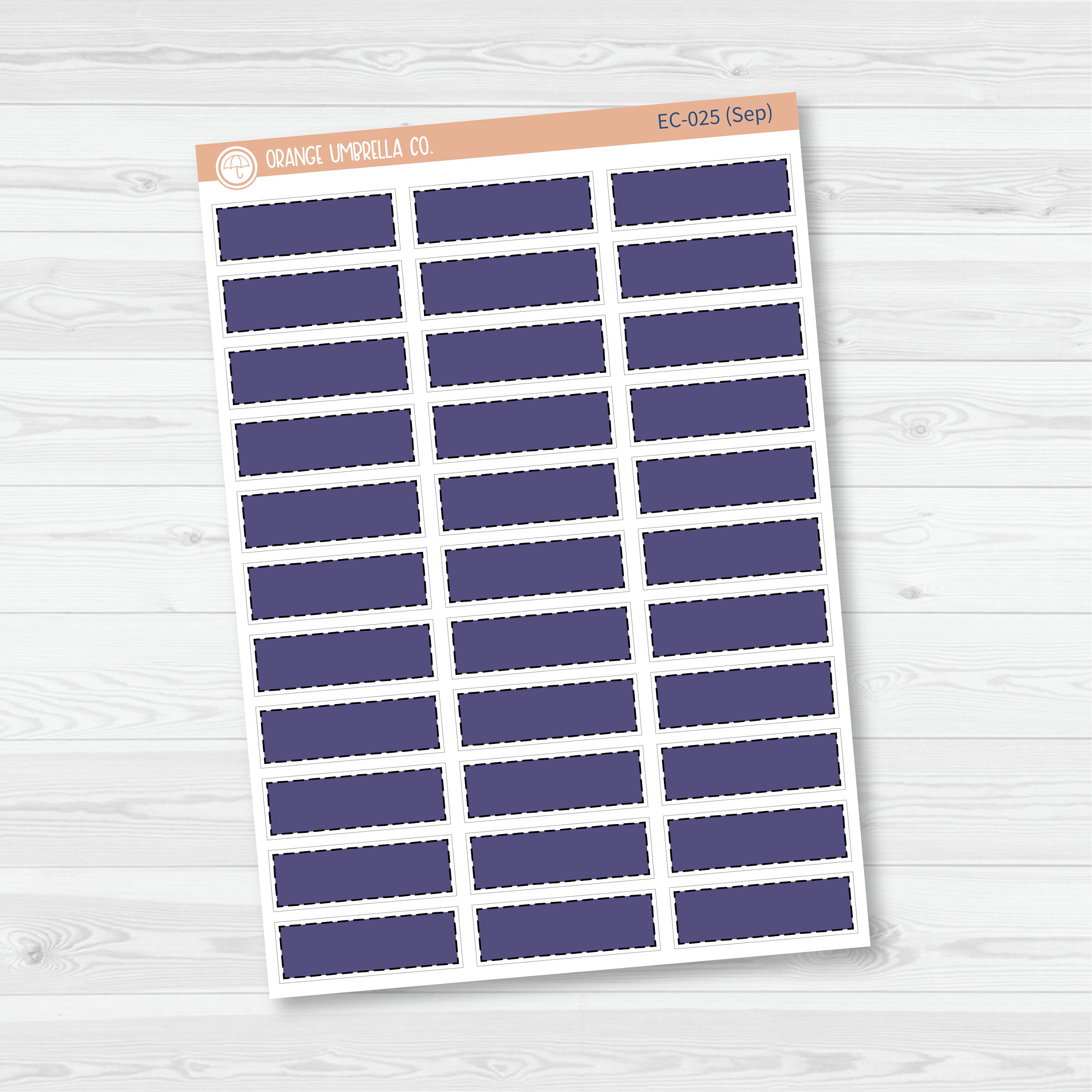Stitched Quarter Box Label Planner Stickers | Erin Condren Palette | EC-023-028