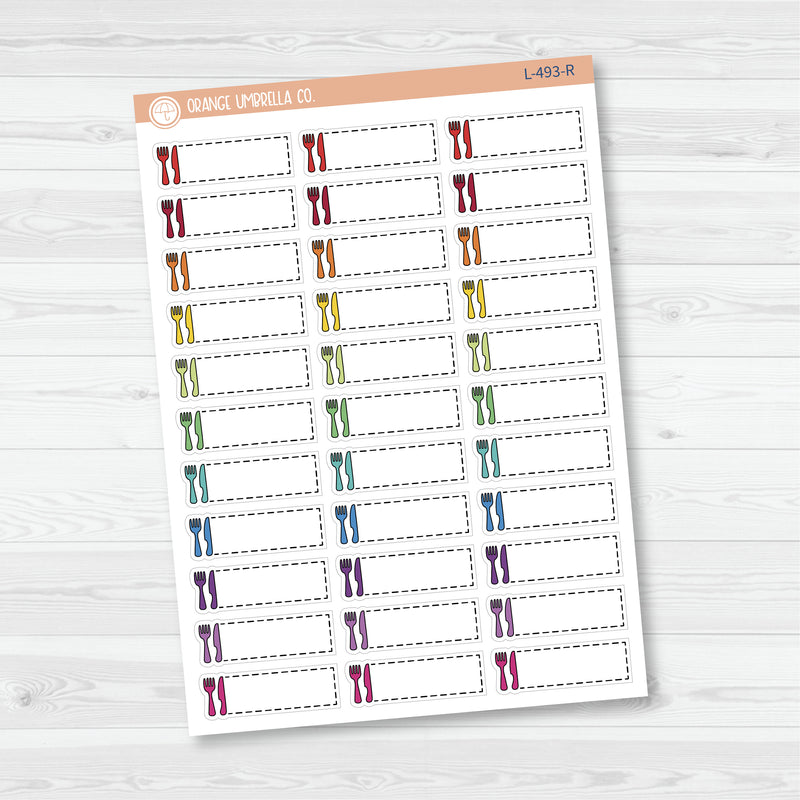 Meal Planning Meal Tracking Stitched Quarter Box Planner Stickers | L-493