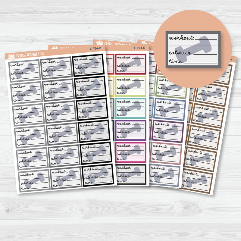 Workout Tracking Half Box Planner Stickers | L-494
