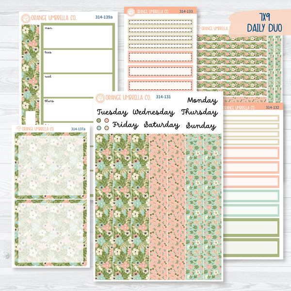 Spring Floral 7x9 Daily Duo Planner Kit Stickers | Little Garden | 314-131