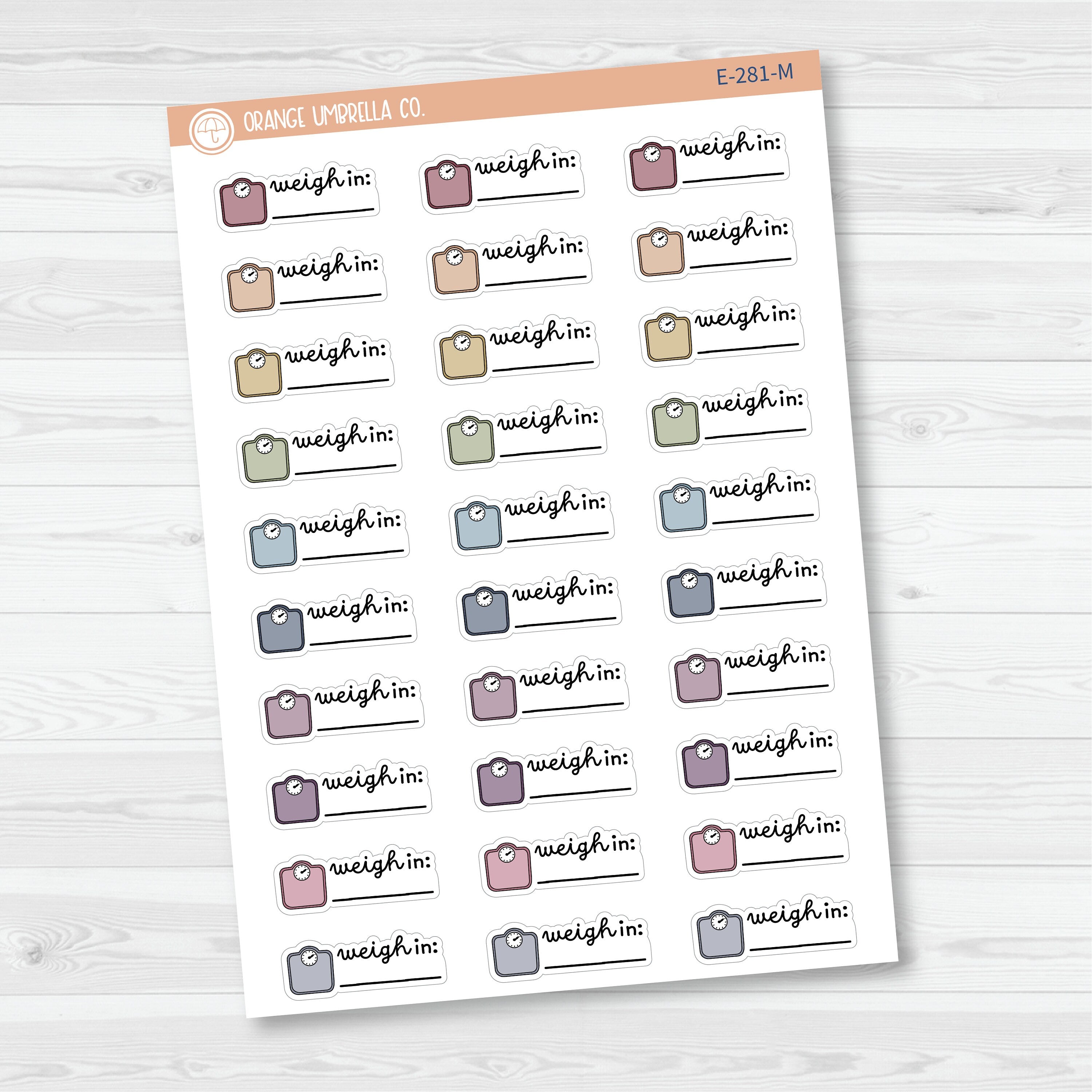 Weigh-In Scale Icon Planner Stickers| F16 | E-281