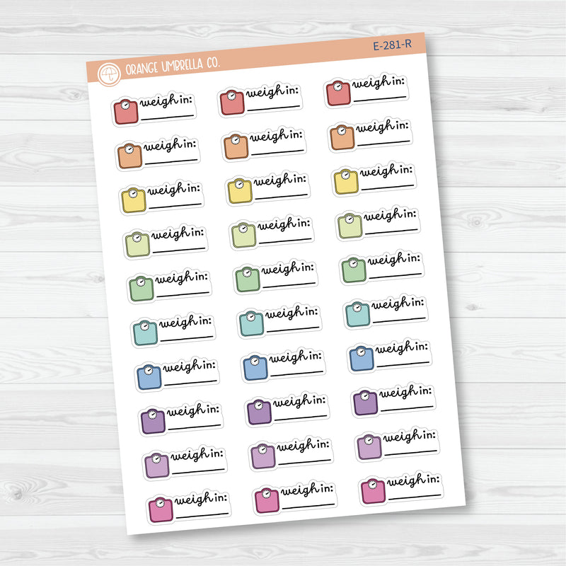 Weigh-In Scale Icon Planner Stickers| F16 | E-281