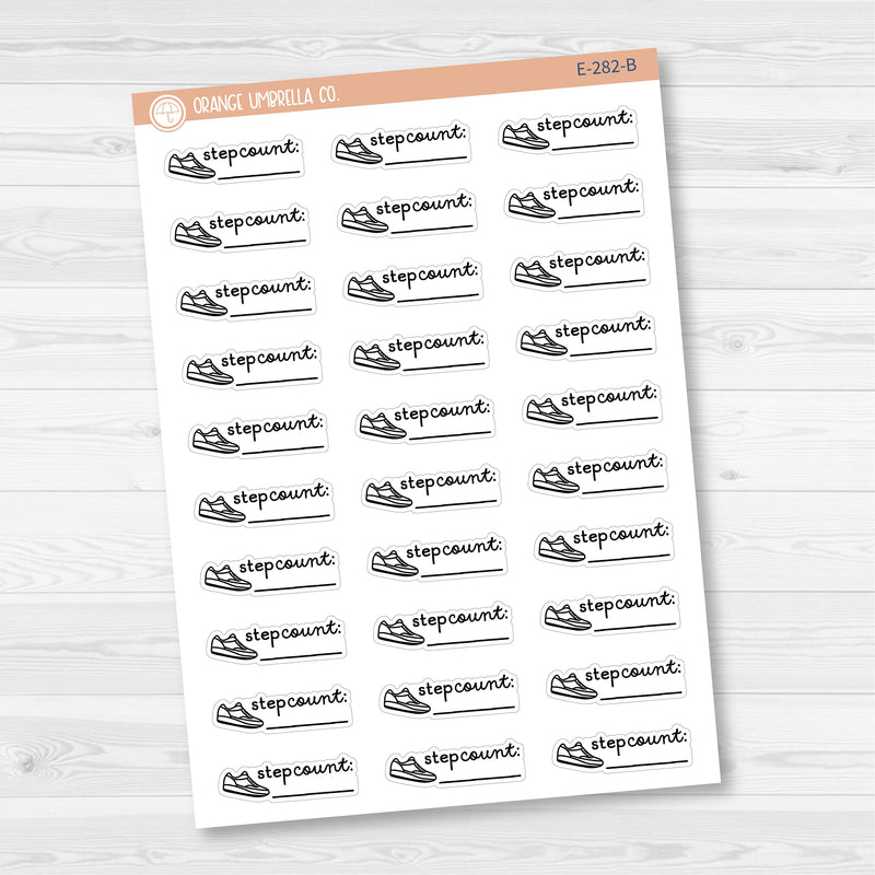 Step Count Event Labels | Step Tracker Exercise Icon Script Planner Stickers | F16 | E-282