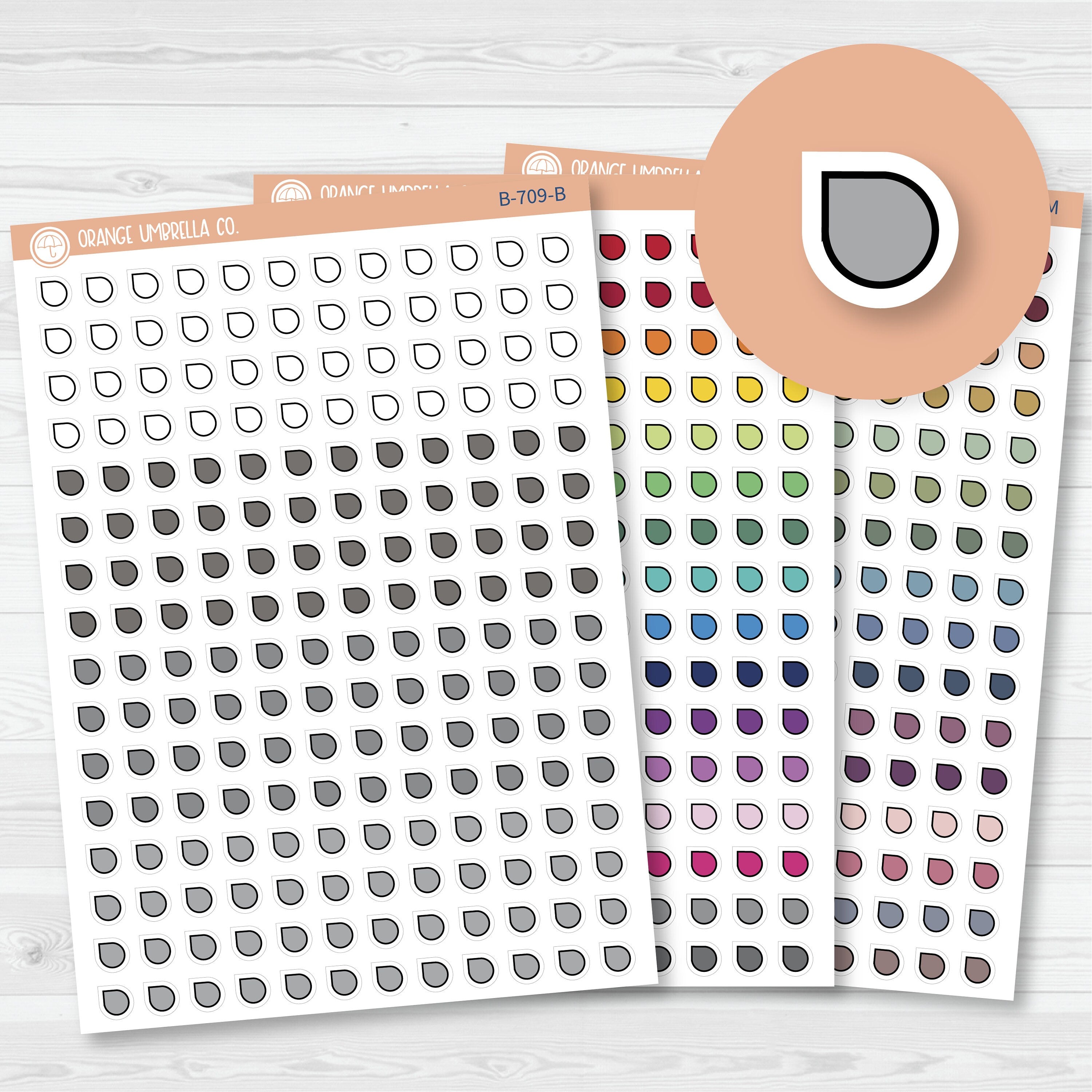 Tiny Tear Drop Flag Planner Stickers from Kits | B-709