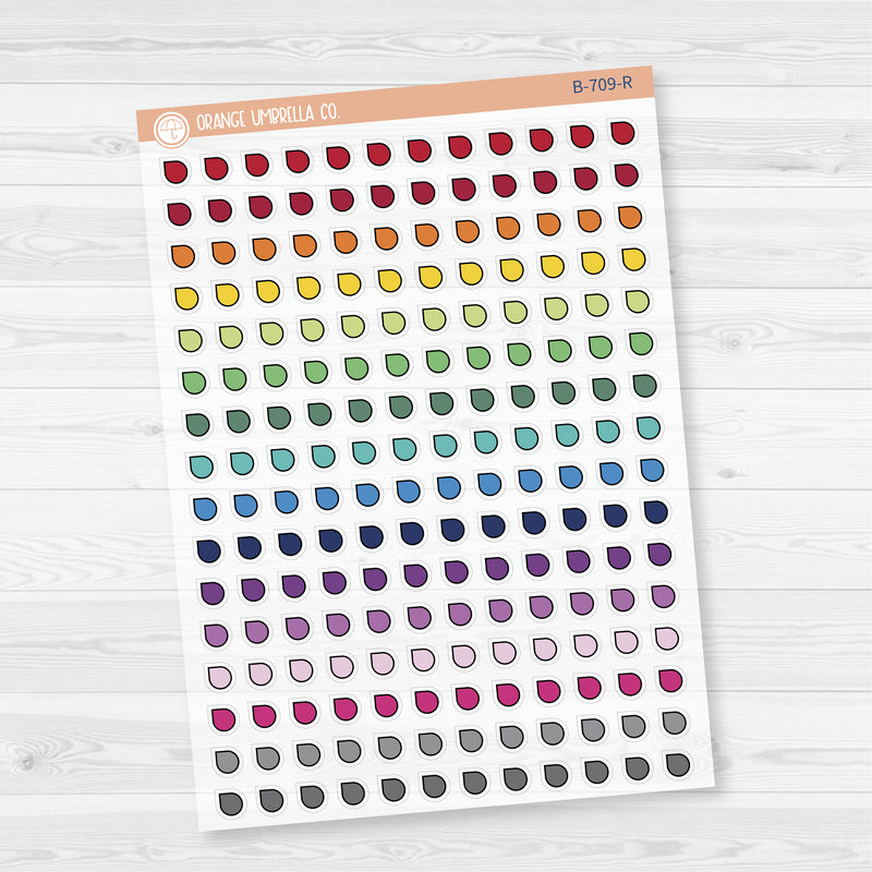 Tiny Tear Drop Flag Planner Stickers from Kits | Clear Matte | B-709-CM