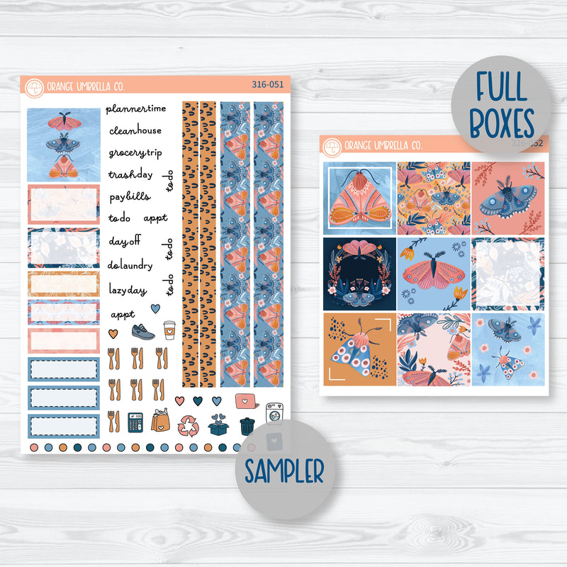 Spring Butterfly & Moths | Hobonichi Cousin Planner Kit Stickers | Flutter By | 316-051