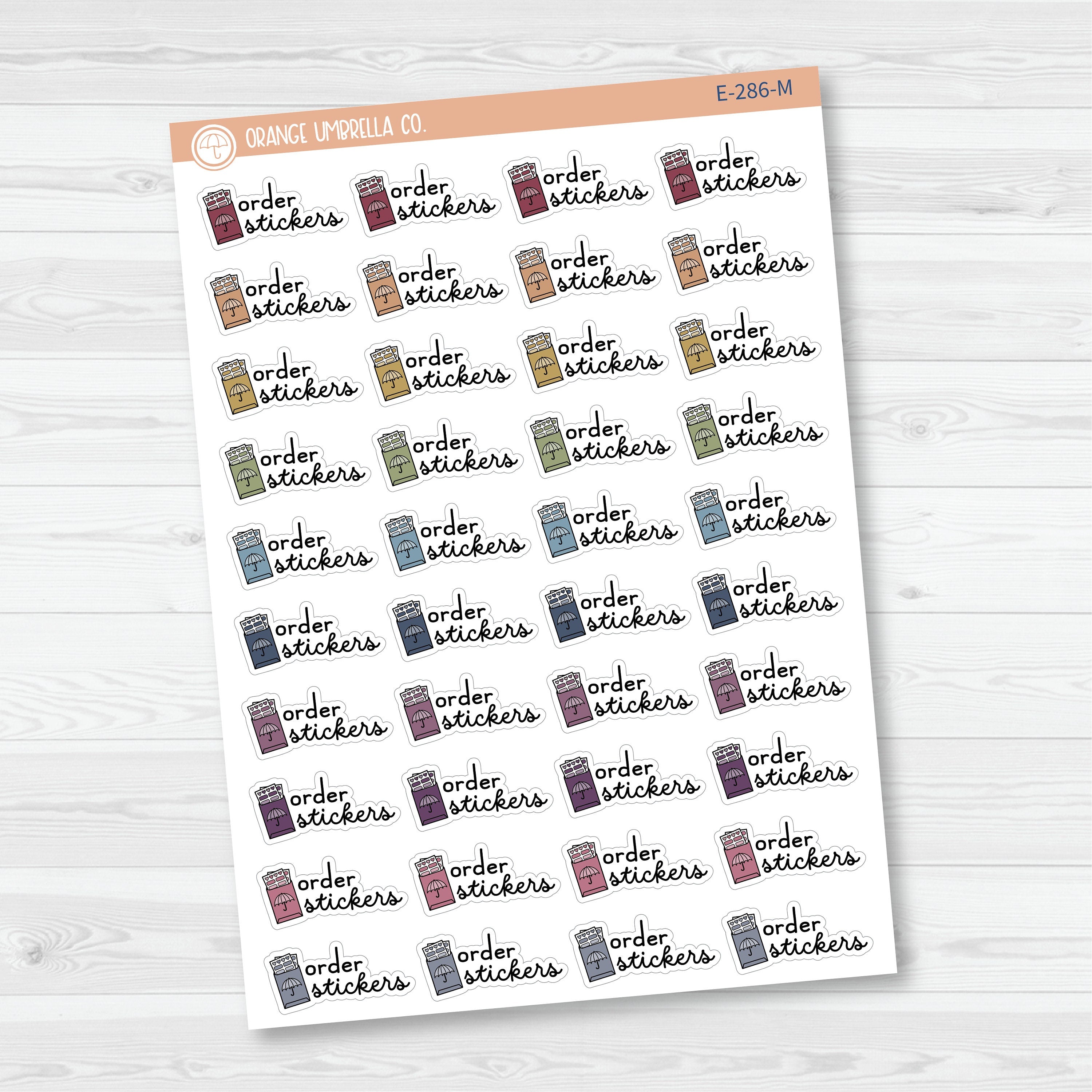 3/12-Order Stickers Icon Script Planner Stickers | FC16| E-286