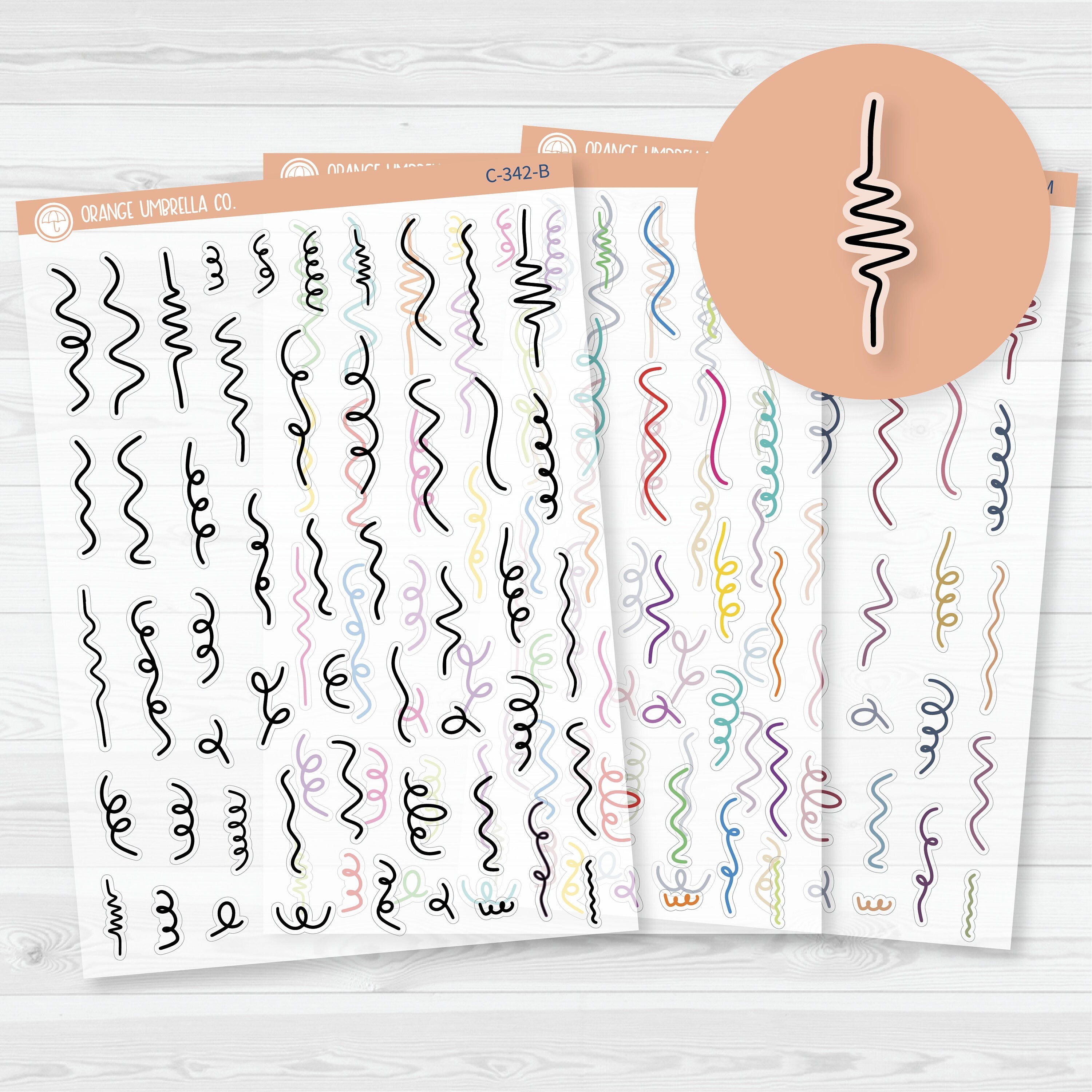 3/12- Hand Doodled Squiggles | Clear Matte | C-342-CM
