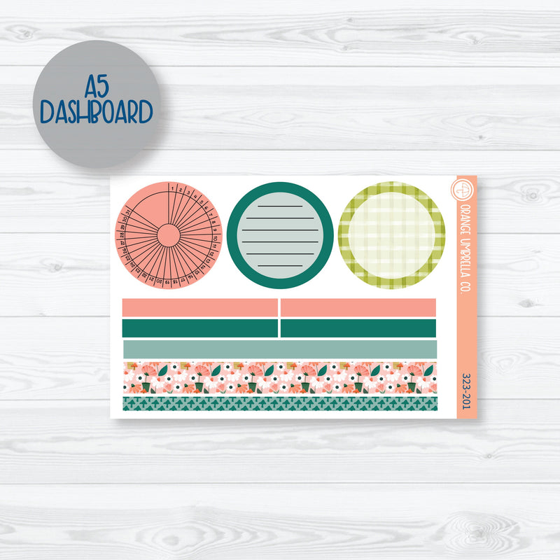Summer Monthly Plum Dashboards Planner Kit Stickers | Sprout | 323-201