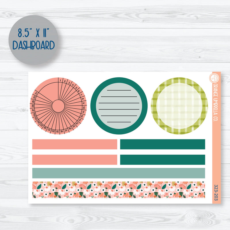 Summer Monthly Plum Dashboards Planner Kit Stickers | Sprout | 323-201