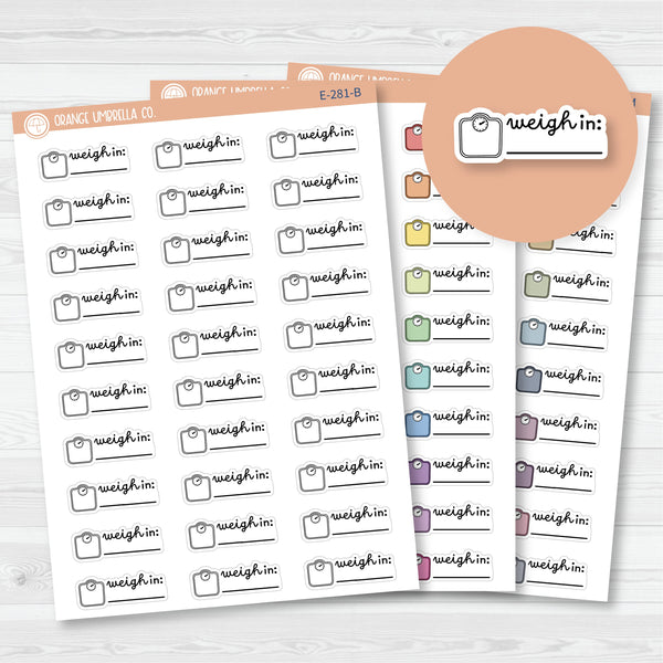 Weigh-In Scale Icon Planner Stickers| F16 | E-281