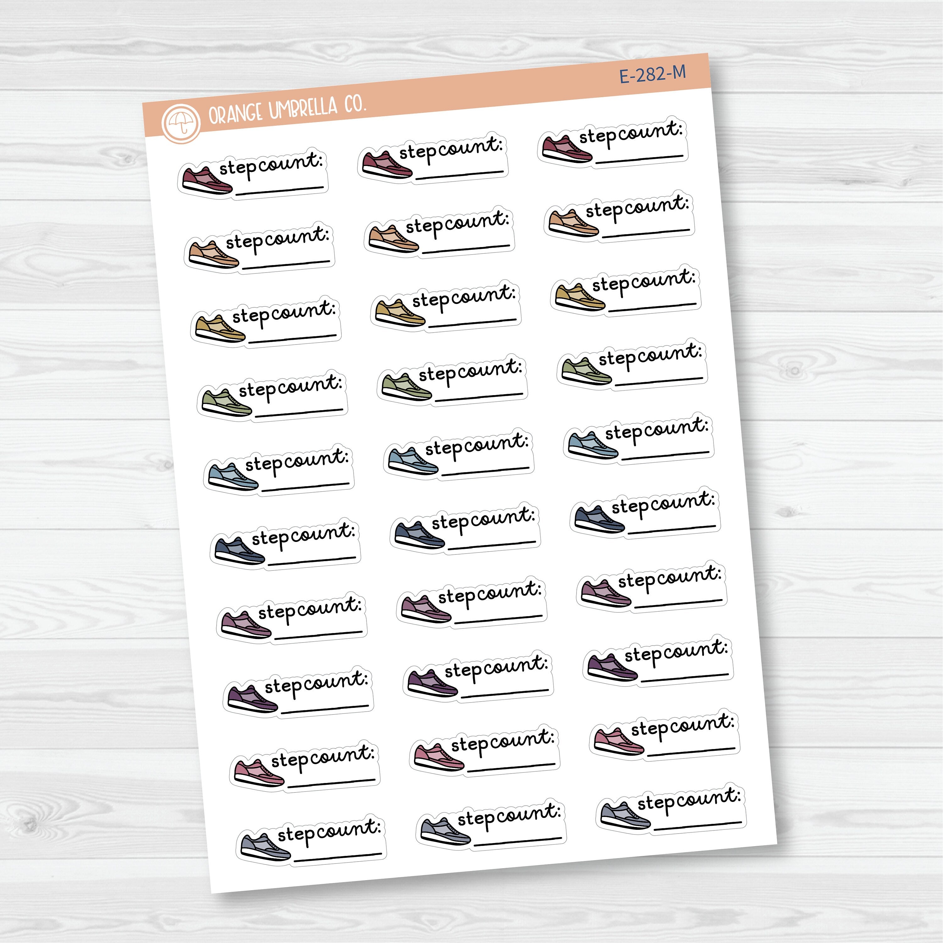 Step Count Event Labels | Step Tracker Exercise Icon Script Planner Stickers | F16 | E-282