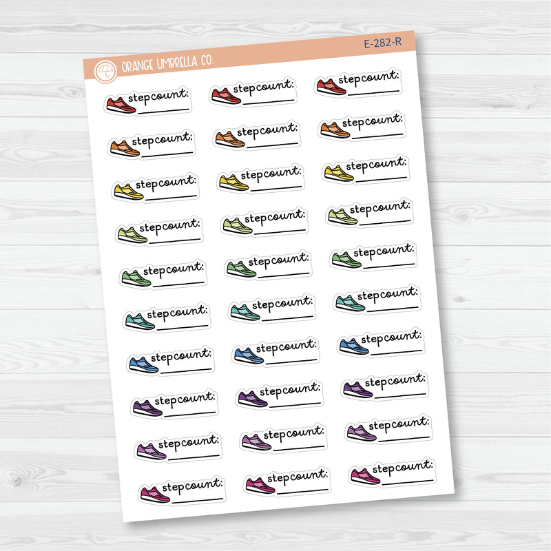 Step Count Event Labels | Step Tracker Exercise Icon Script Planner Stickers | F16 | E-282