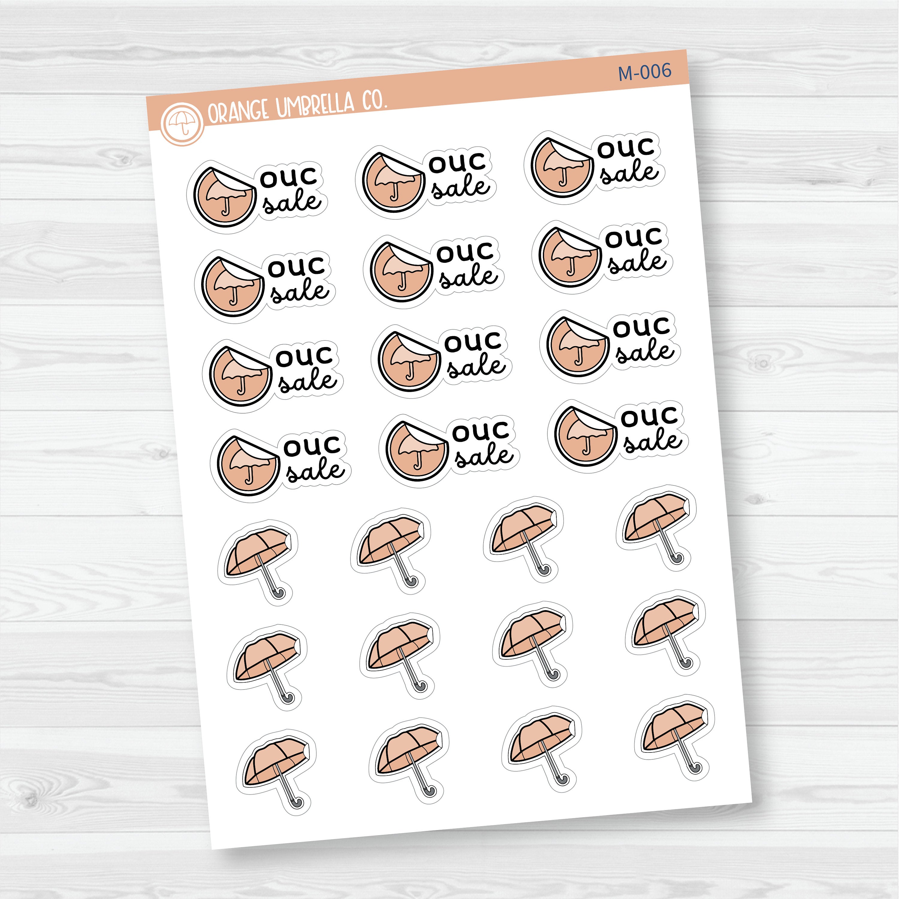 OUC Sale | OUC Umbrella Planner Stickers | M-006-008
