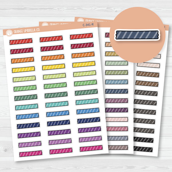 Washi Tape Torn Strips | Striped Deco Planner Stickers| C-341