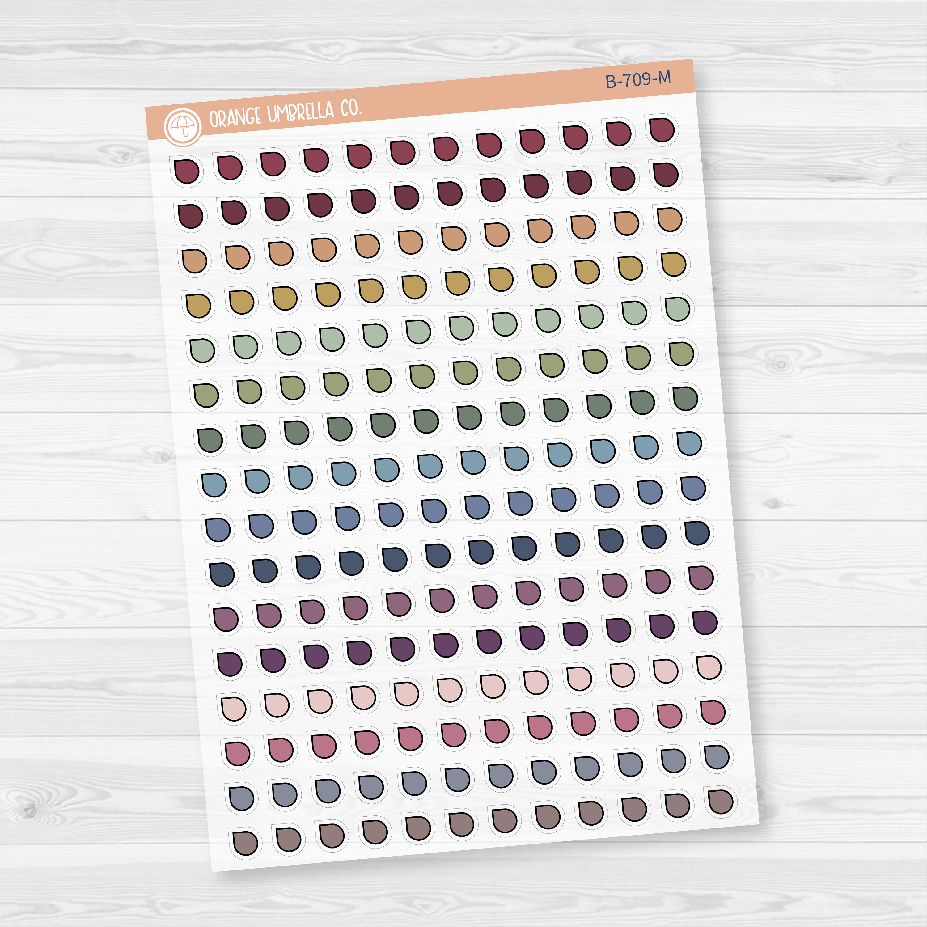 Tiny Tear Drop Flag Planner Stickers from Kits | Clear Matte | B-709-CM