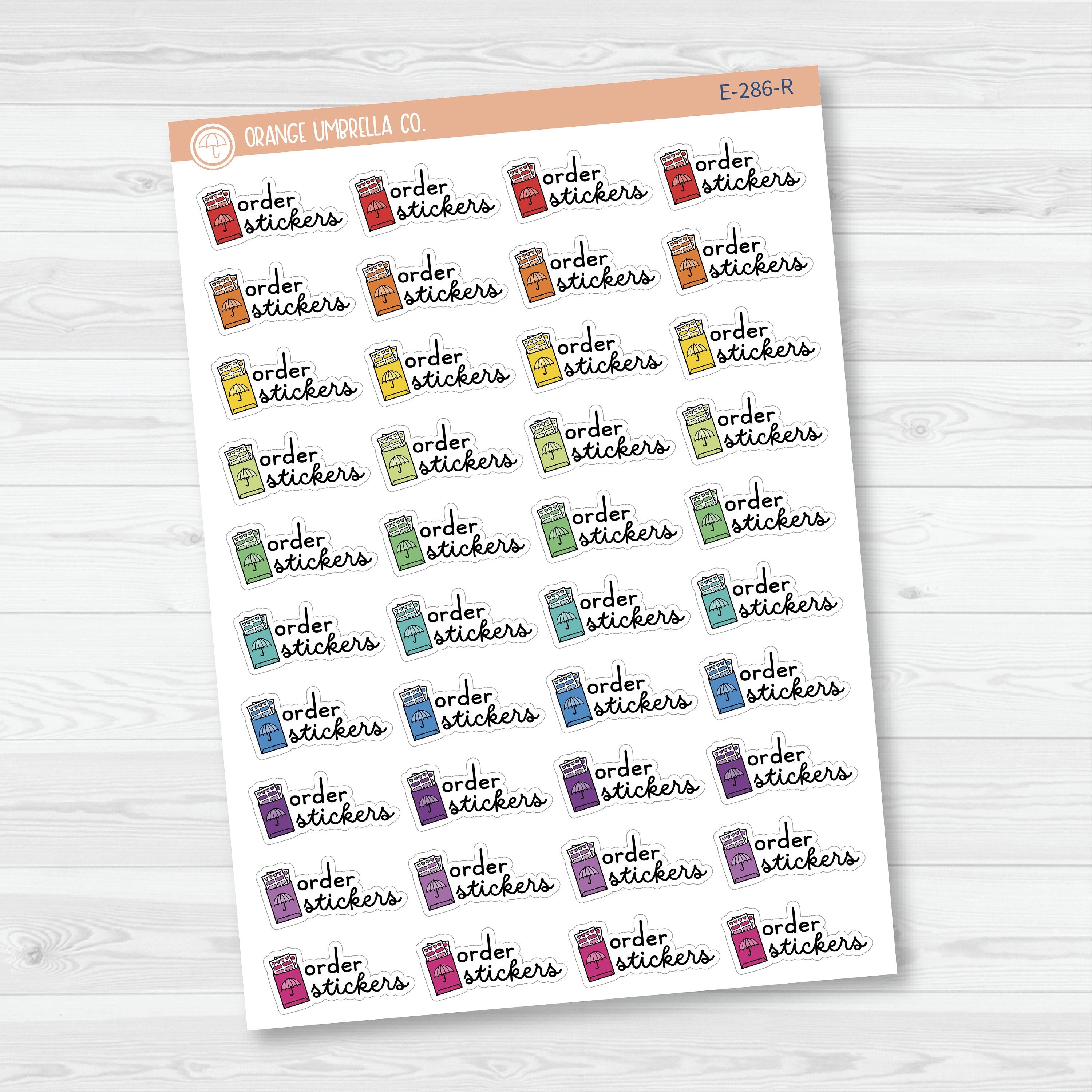 3/12-Order Stickers Icon Script Planner Stickers | FC16| E-286