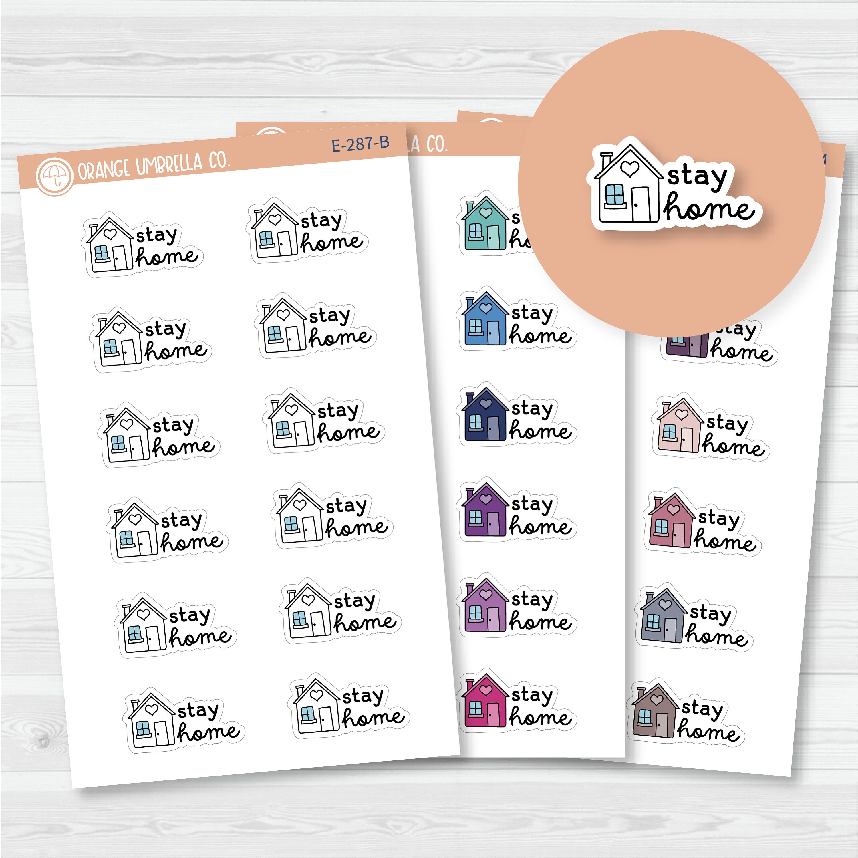 3/12-Stay Home Planner Stickers | F16 | E-287
