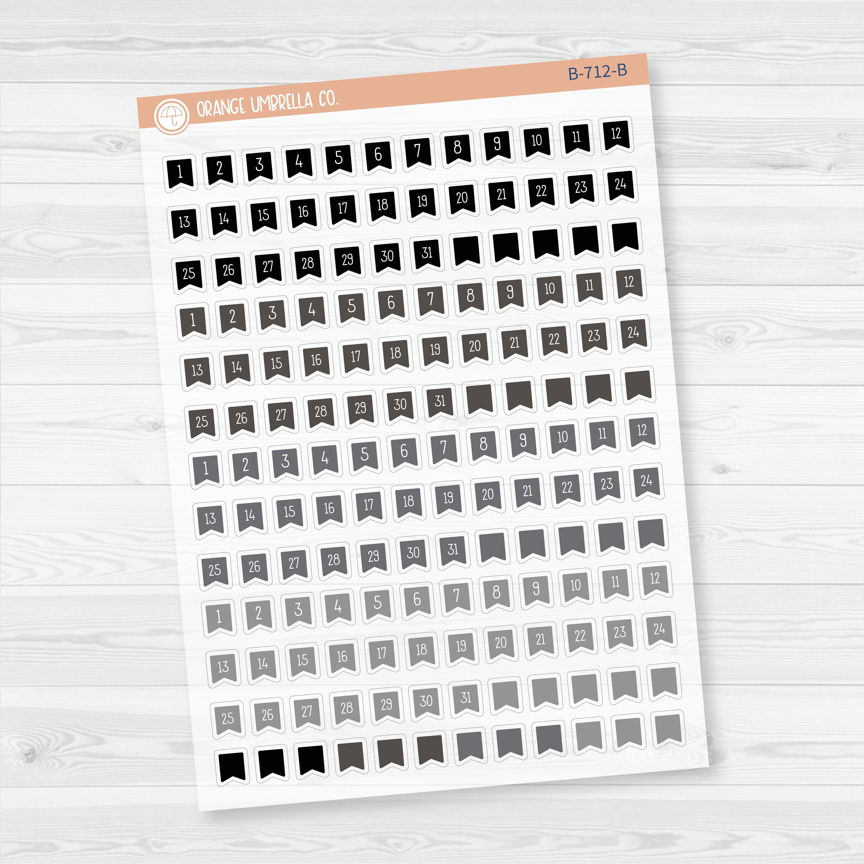3/12-Flag Date Dots Planner Stickers | Clear Matte | 4 Months Planner Stickers | B-712-CM