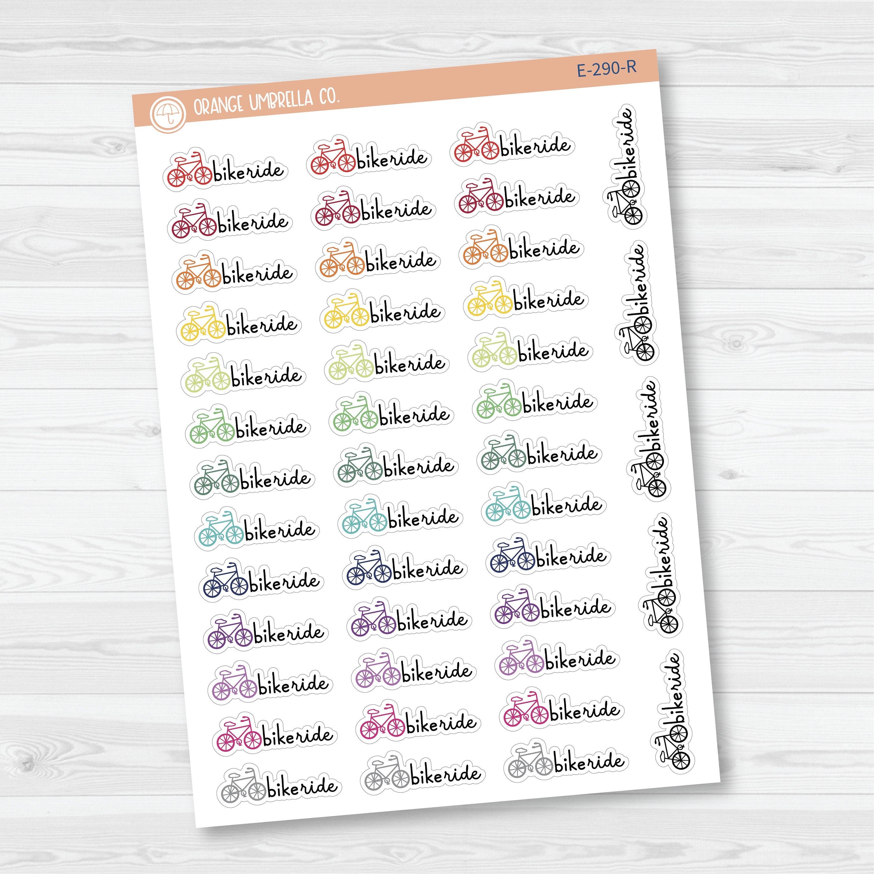 3/12-Bike Ride Planner Stickers | F16 | E-290