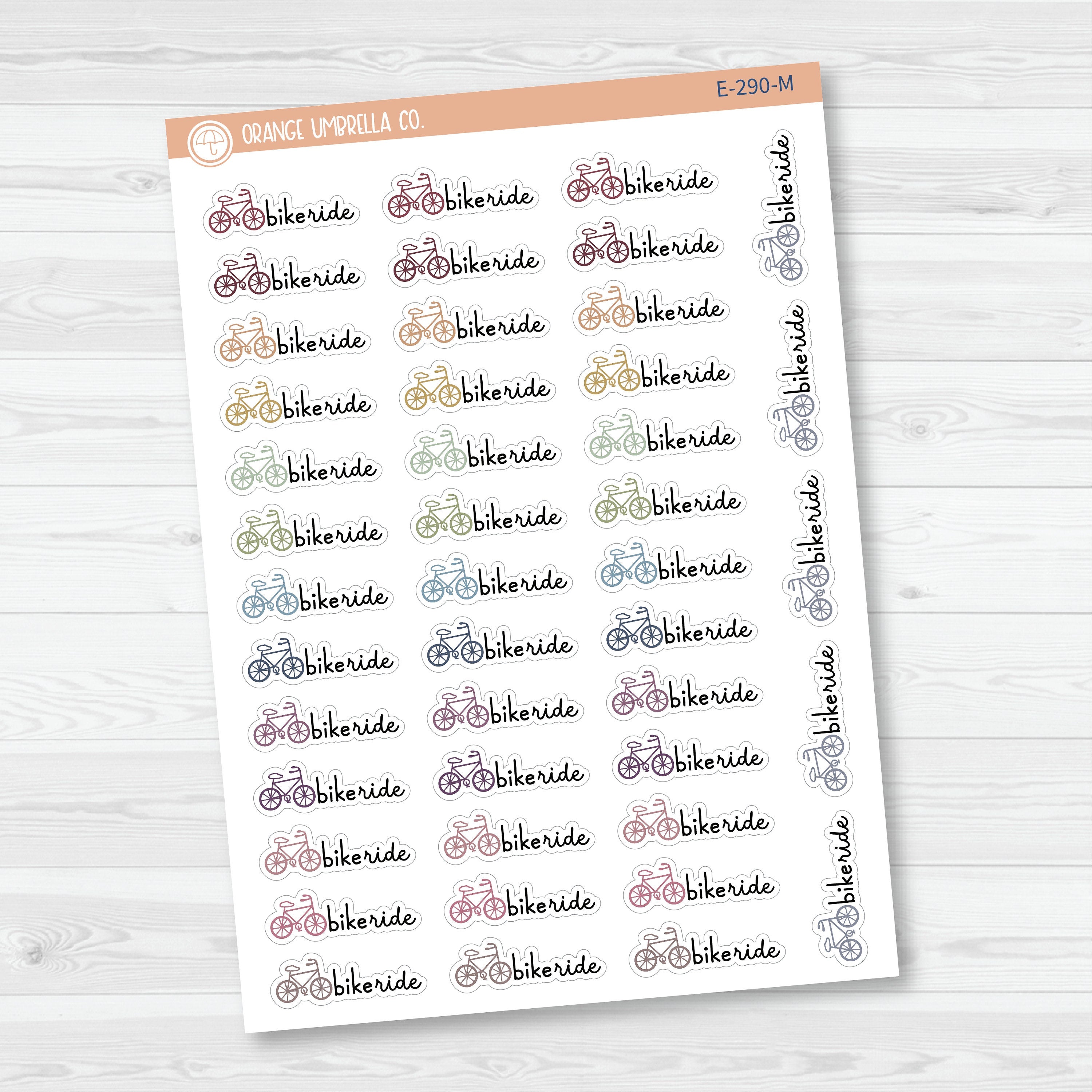 3/12-Bike Ride Planner Stickers | F16 | E-290