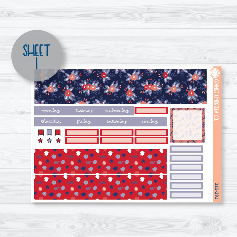 May Memorial Day Hobonichi Cousin Monthly Planner Kit Stickers | Patriot | 319-291