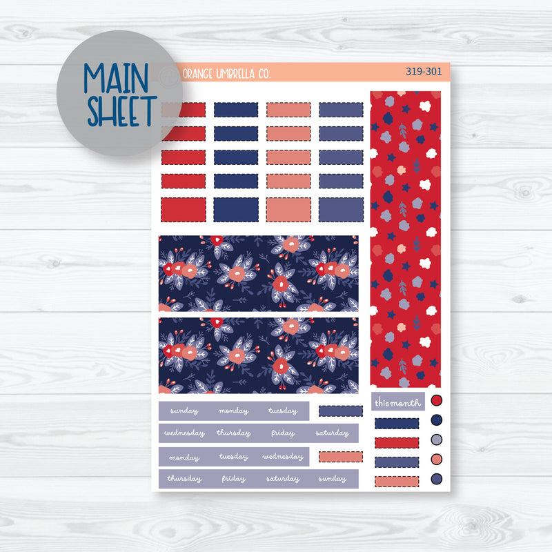 May Memorial Day | Hobonichi Weeks Monthly Planner Kit Stickers | 319-301
