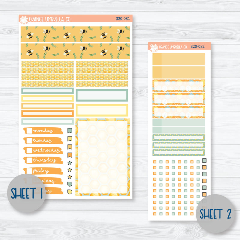 Summer Bee Kit | Compact Vertical Planner Kit Stickers for Erin Condren | Buzzed | 320-081