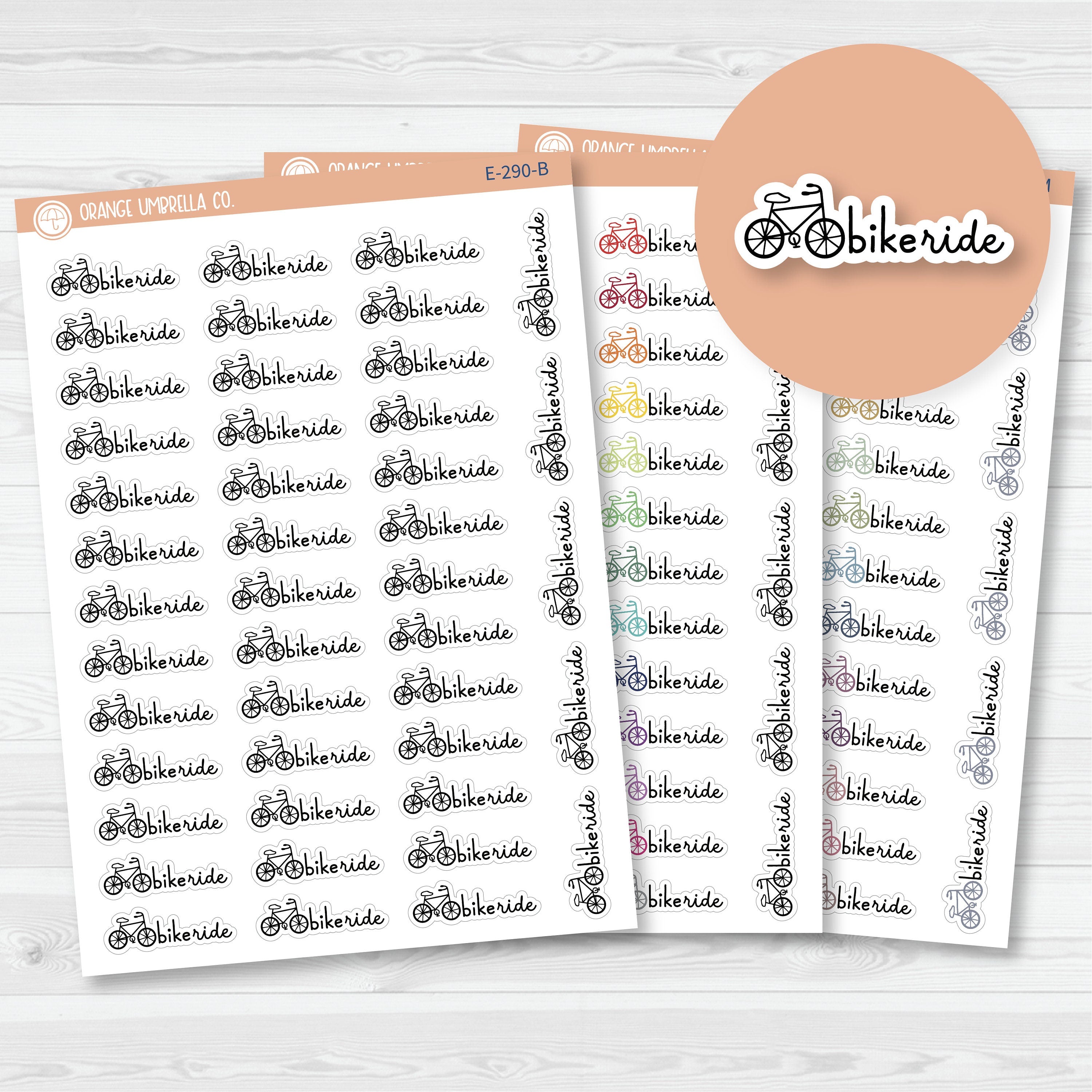 3/12-Bike Ride Planner Stickers | F16 | E-290