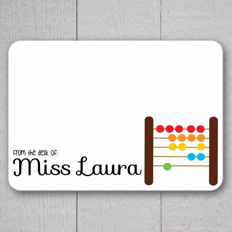 Teacher Note Cards - 24pk | Personalized Flat Note Cards | Teacher Gifts | Printed without Envelopes | NC-004