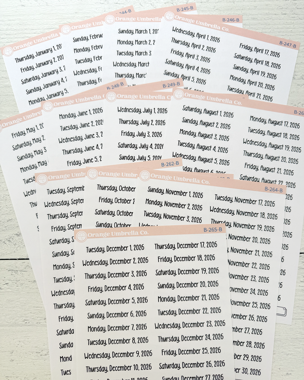 New in the Shop: 2026 Dates of the Month