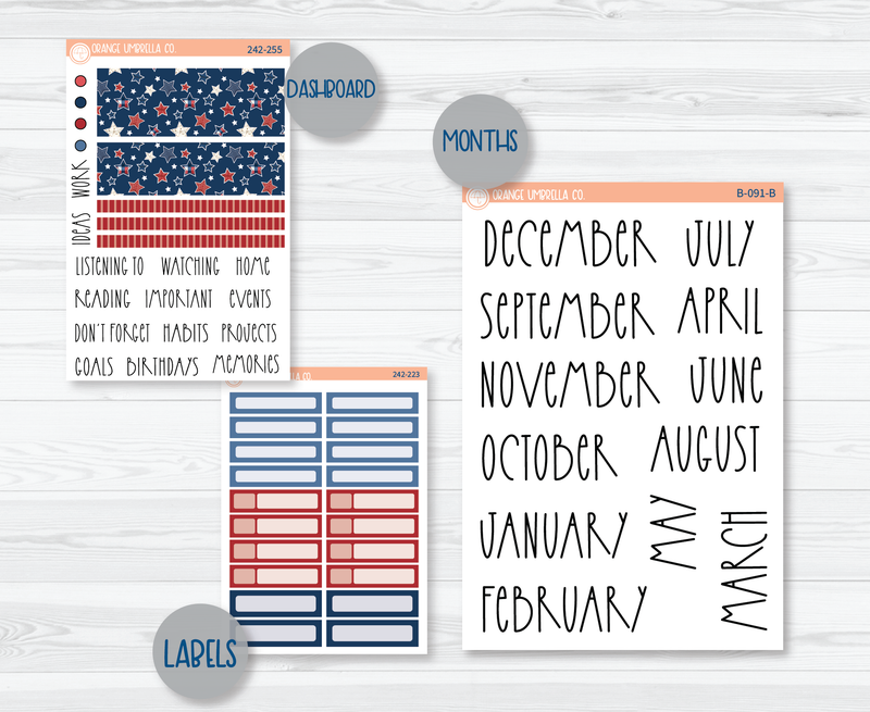 CLEARANCE | 7x9 ECLP Monthly Planner Kit Stickers | Land That I Love 242-251