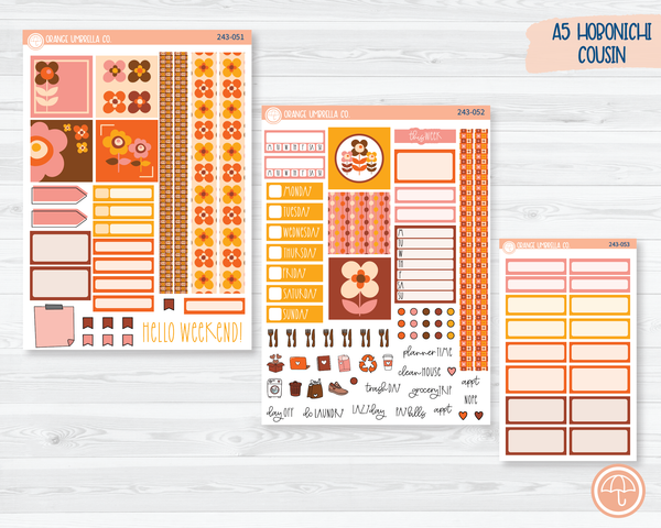 CLEARANCE | Hobonichi Cousin Planner Kit Stickers | Flower Child 243-051