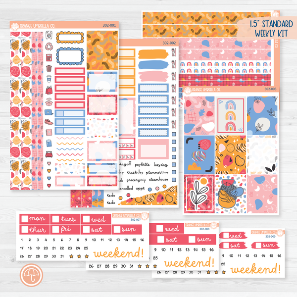 Amalie | Fun Bright Weekly Planner Kit Stickers | 302-001