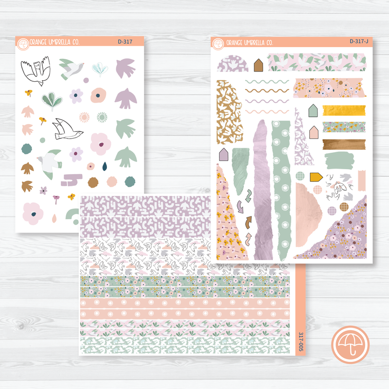 Spring Bird Kit | Kit Deco Journaling Planner Stickers | Flying High | D-317