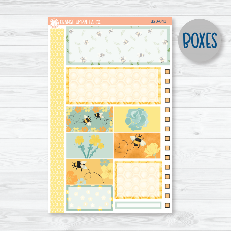 Bumble bee Spring Kit | Plum Vertical Priorities 7x9 Planner Kit Stickers | Buzzed | 320-041