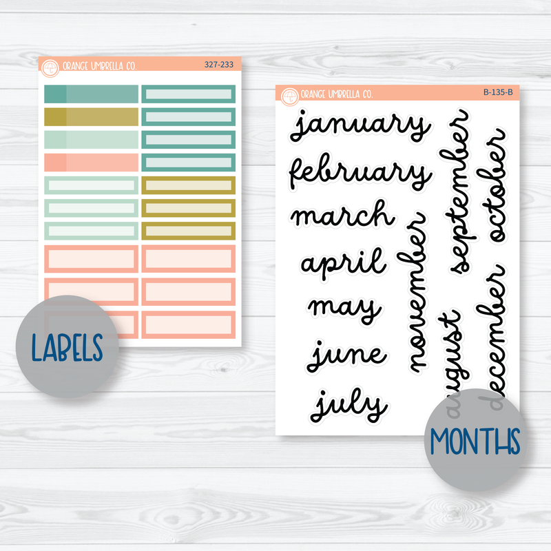 Tropical Floral Stickers | 8.5x11 Plum Monthly Planner Kit Stickers | Island Sunrise | 327-231
