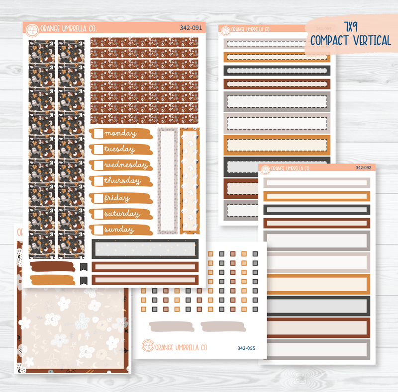 Owl Planner Kit | 7x9 Compact Vertical Planner Kit Stickers | Side Eye | 342-091