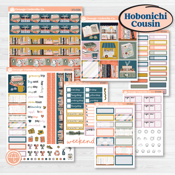 Book Reading Kit | Hobonichi Cousin Weekly & Daily Planner Kit Stickers | Turn The Page | KIT-373-E