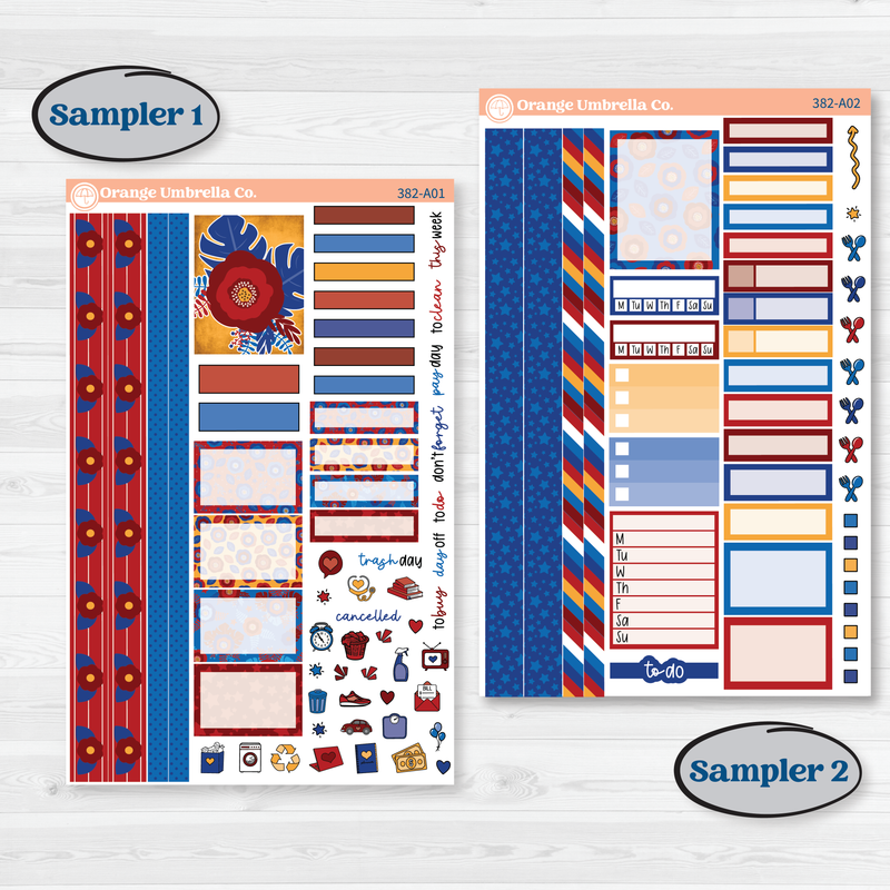 Floral Memorial Day Kit | Weekly Sticker Kit for Vertical Planners like Erin Condren | Brave | KIT-382-A