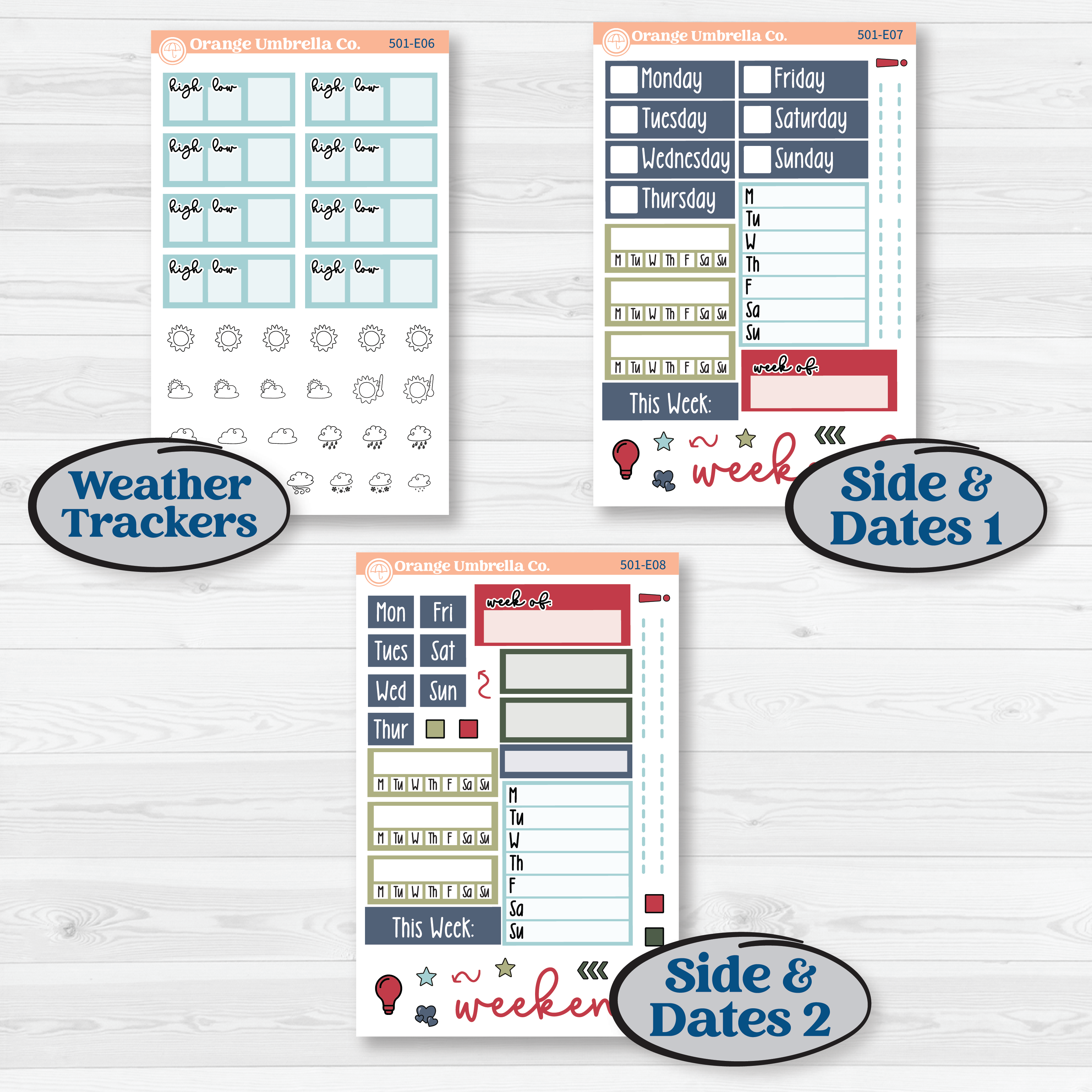 Winter Snowflake Kit | Hobonichi Cousin Weekly & Daily Planner Kit Stickers | Snow Problem | KIT-501-E