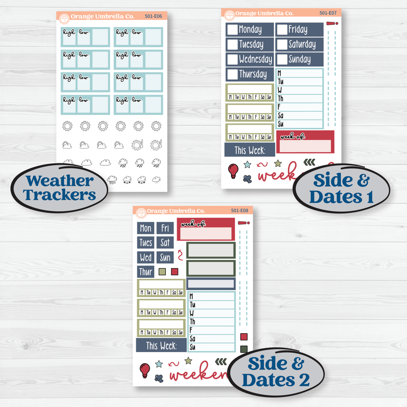 Winter Snowflake Kit | Hobonichi Cousin Weekly & Daily Planner Kit Stickers | Snow Problem | KIT-501-E