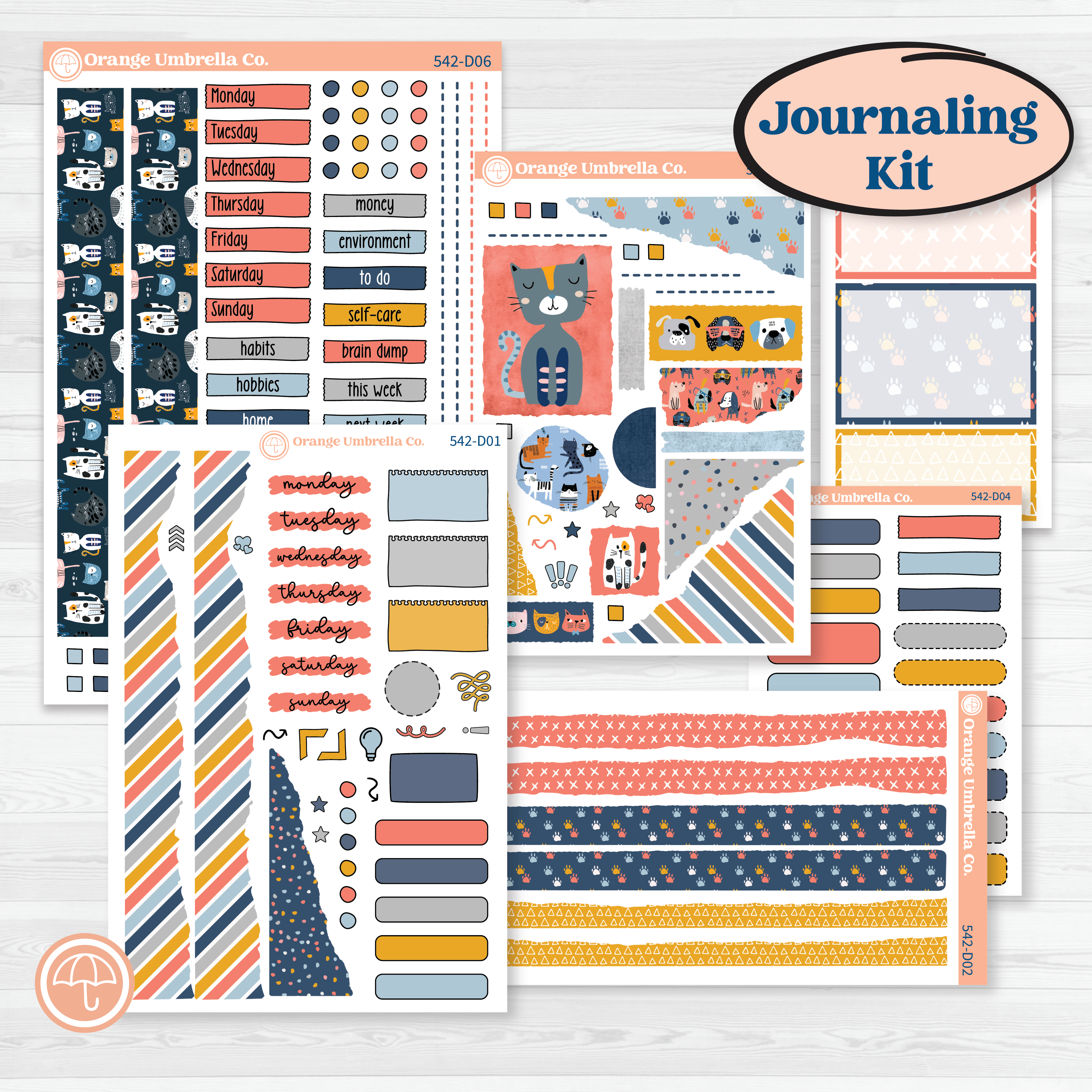 Pet Lover Planner Kit | Journaling or Scrapbooking Kit | Creative Junk Journal Planner Stickers | Furever Friends  | KIT-542-D