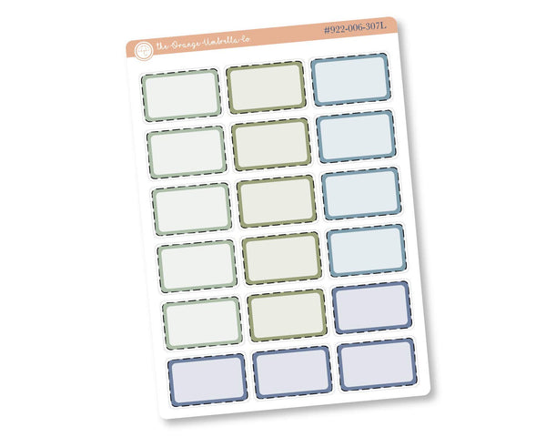 Stitched Half Box Appointment Planner Stickers | Muted Greens/Blues| L-032