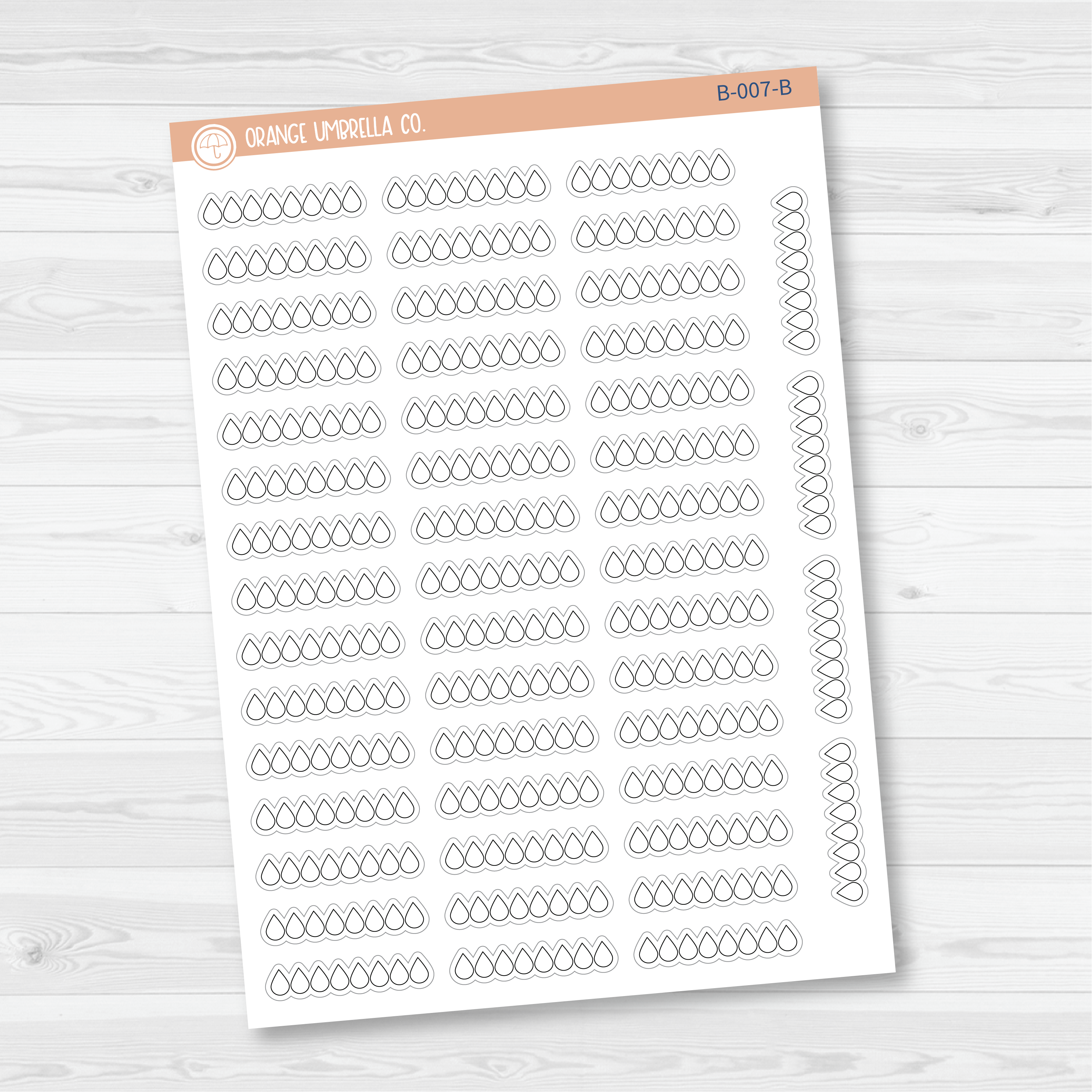 Hobinichi Water Icon Tracker Planner Stickers | B-007